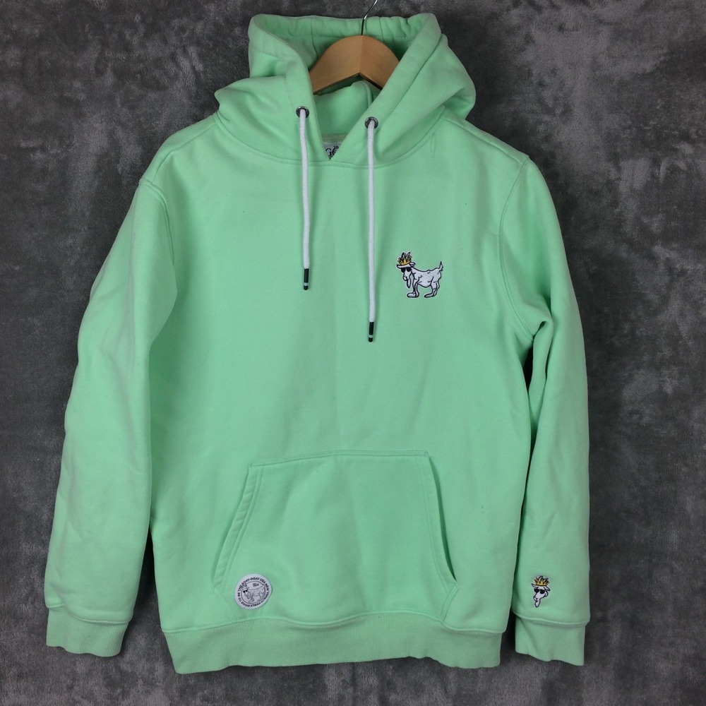 GOAT USA Hoodie‎ Mens Medium Sweater Long Sleeve Green Heavyweight MARKS